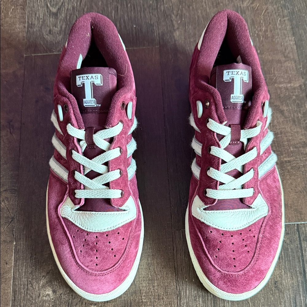 adidas custom Men’s Texas A&M Maroon and White Sneakers!